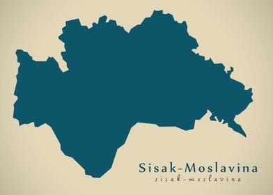 Sisak Moslavina county map