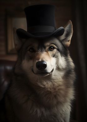 Wolf with top Hat