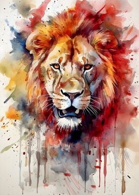 Watercolors lion