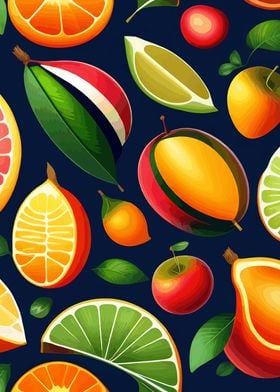 Colorful fruits pattern