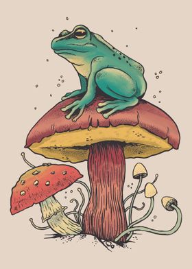 Frog Over Mushroom