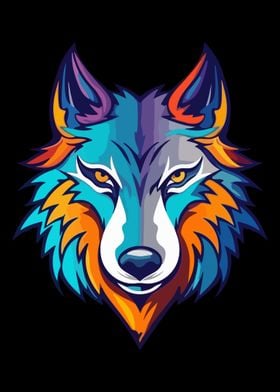 wolf head logo mascot 