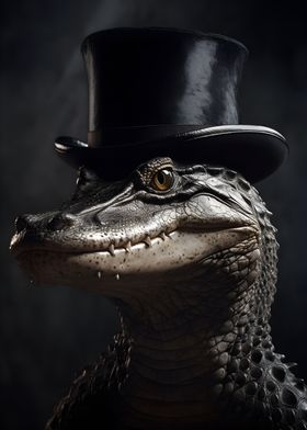 Crocodile with top Hat