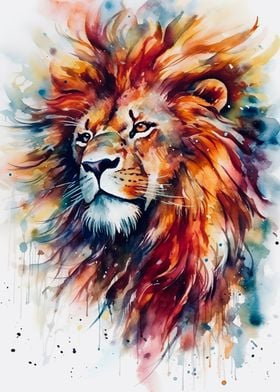 Watercolors lion 1