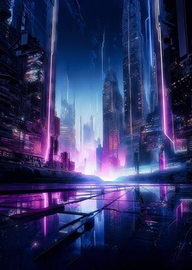 Future Neon Cityscape 10