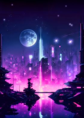 Future Neon Cityscapes 1