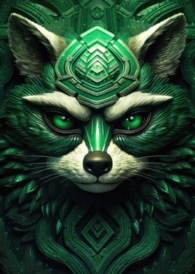 Green Futurist Raccoon