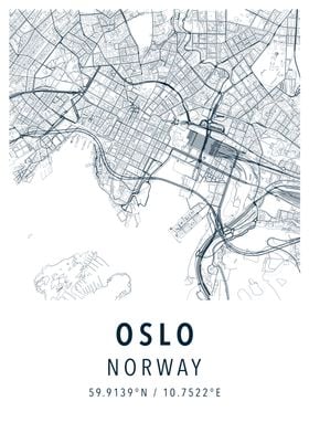 oslo norway simple map