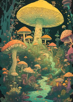 Mushroom Forest Art