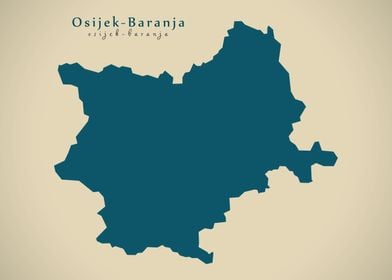 Osijek Baranja county map