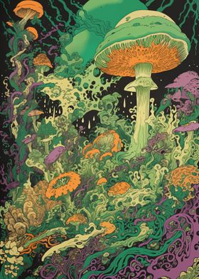 Colorful Mushroom Jungle
