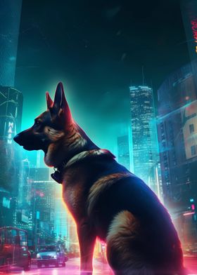 German Shepherd Futuristic