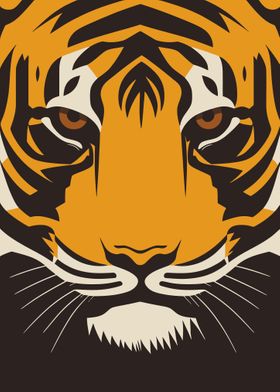 Tiger portrait cartoon