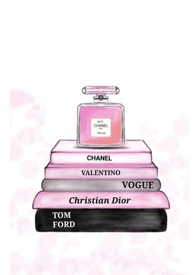 Coco Chanel perfume pink poster 