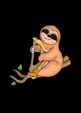 Harp Player Gift Sloth