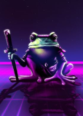 Retro Samurai Frog