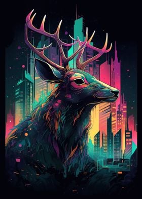 Serene Glow Deer Poster