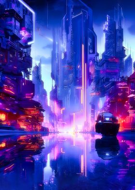 Future Neon Cityscape 6