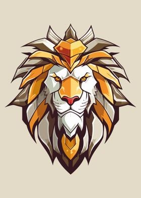 Lion Head Logo mascot wild