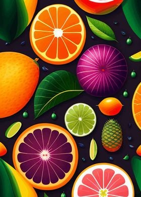 Colorful fruits pattern