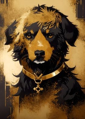 Abstract black dog