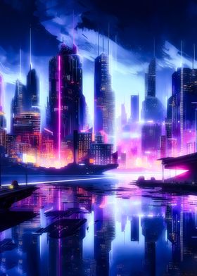 Future Neon Cityscape 9