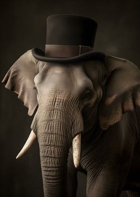 Elephant with top Hat