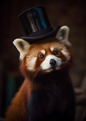 Red Panda  with top Hat