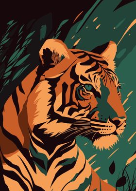 Tiger portrait cartoon
