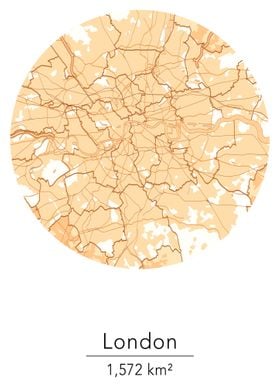 London Orange round map