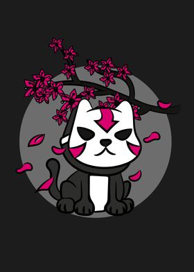 Japan Oni Mask Cat Cherry