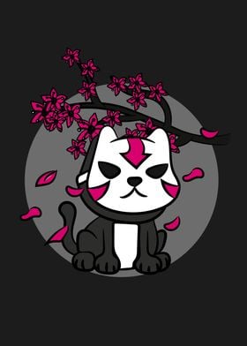 Japan Oni Mask Cat Cherry