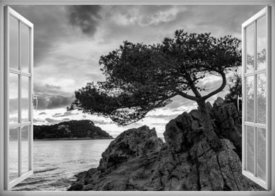 Window view landscape sea