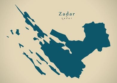 Zadar county map