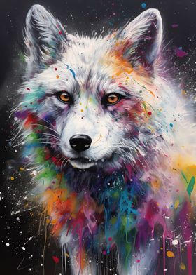 Arctic fox painting