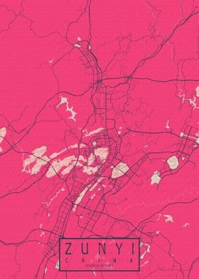 Zunyi City Map Blossom