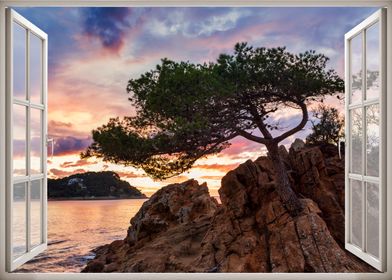 Window view landscape sea