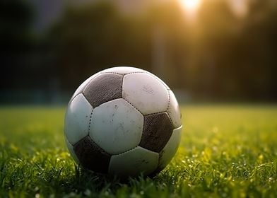 Soccer ball in grass