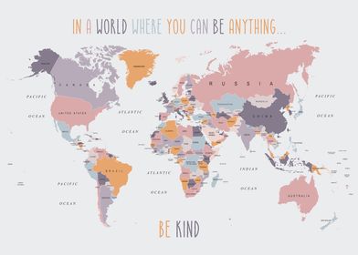 Be Kind Kids World Map