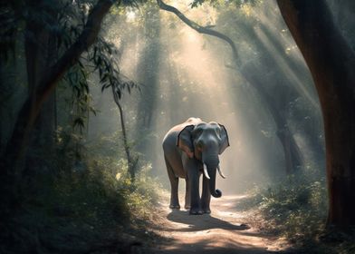 Elephant Sunlight Jungle