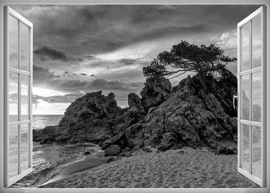 Window view landscape sea