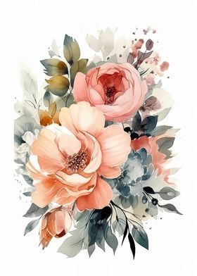 Watercolor Flowers Art