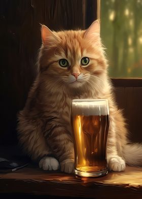 Cat With Beer