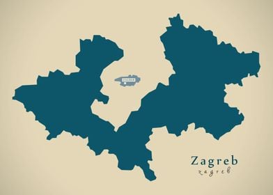 Zagreb county map