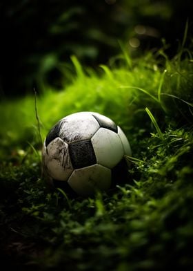 Soccer ball in grass