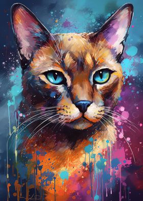 Burmese cat painting