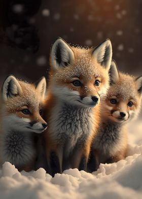 Baby Fox in snow