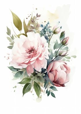 Watercolour Flowers Art