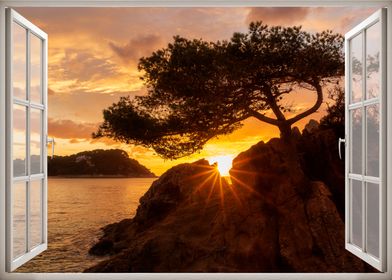 Window view landscape sea