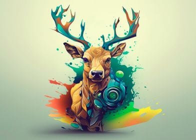 Cartoon style of elk